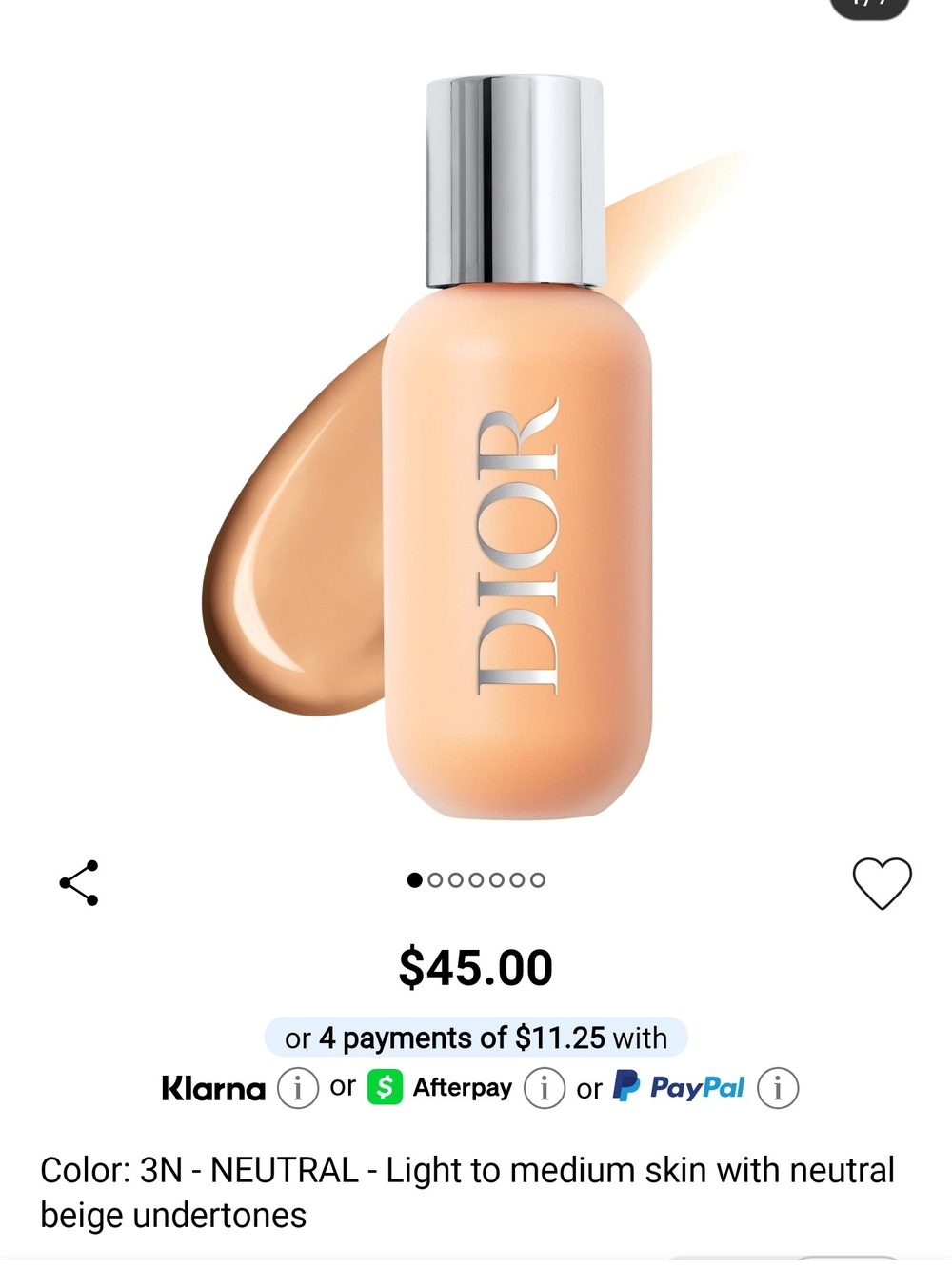 Dior Face And Body Foundation -3N